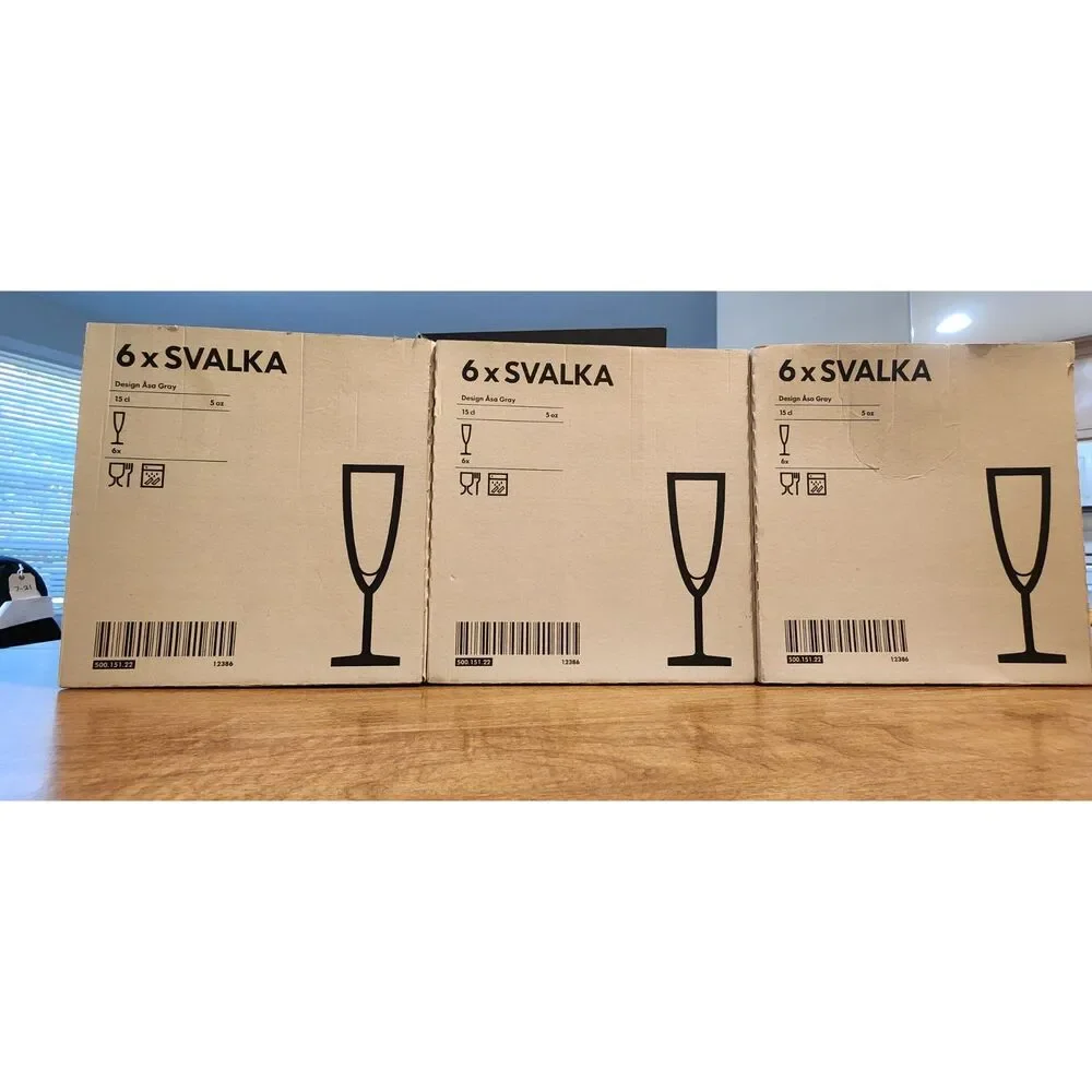 Champagne flute clear glass, 5 oz/15 cl 18 pieces